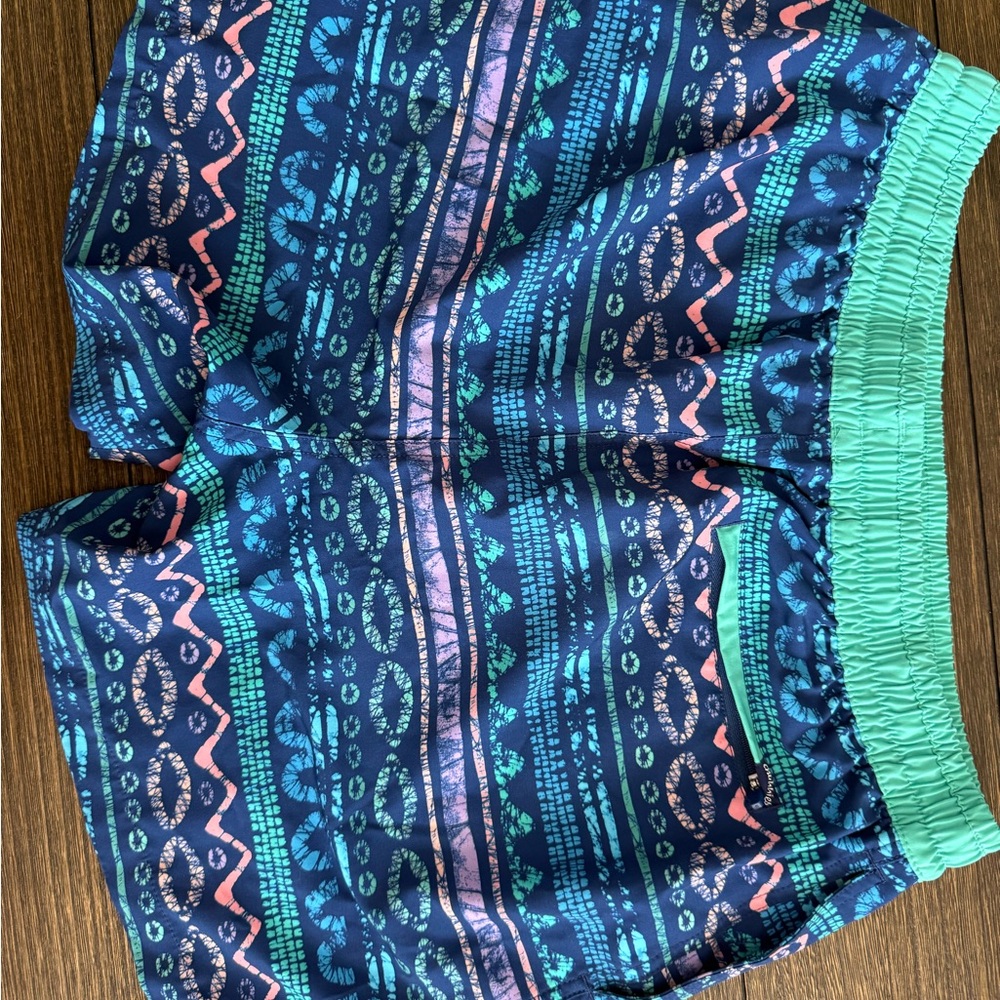 Chubbies Teal and Navy Patterned Swim Shorts